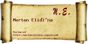 Merten Eliána névjegykártya